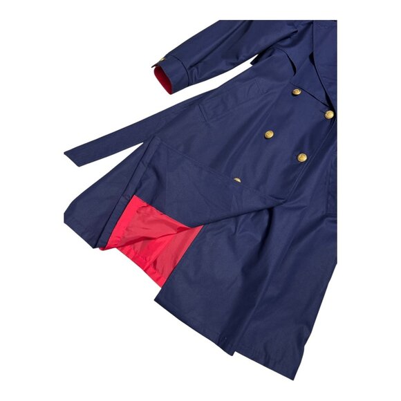 LONDON FOG TOWNE Vintage 90s Retro Blue Business Casual Trench Coat Womens 8 - Picture 6 of 7
